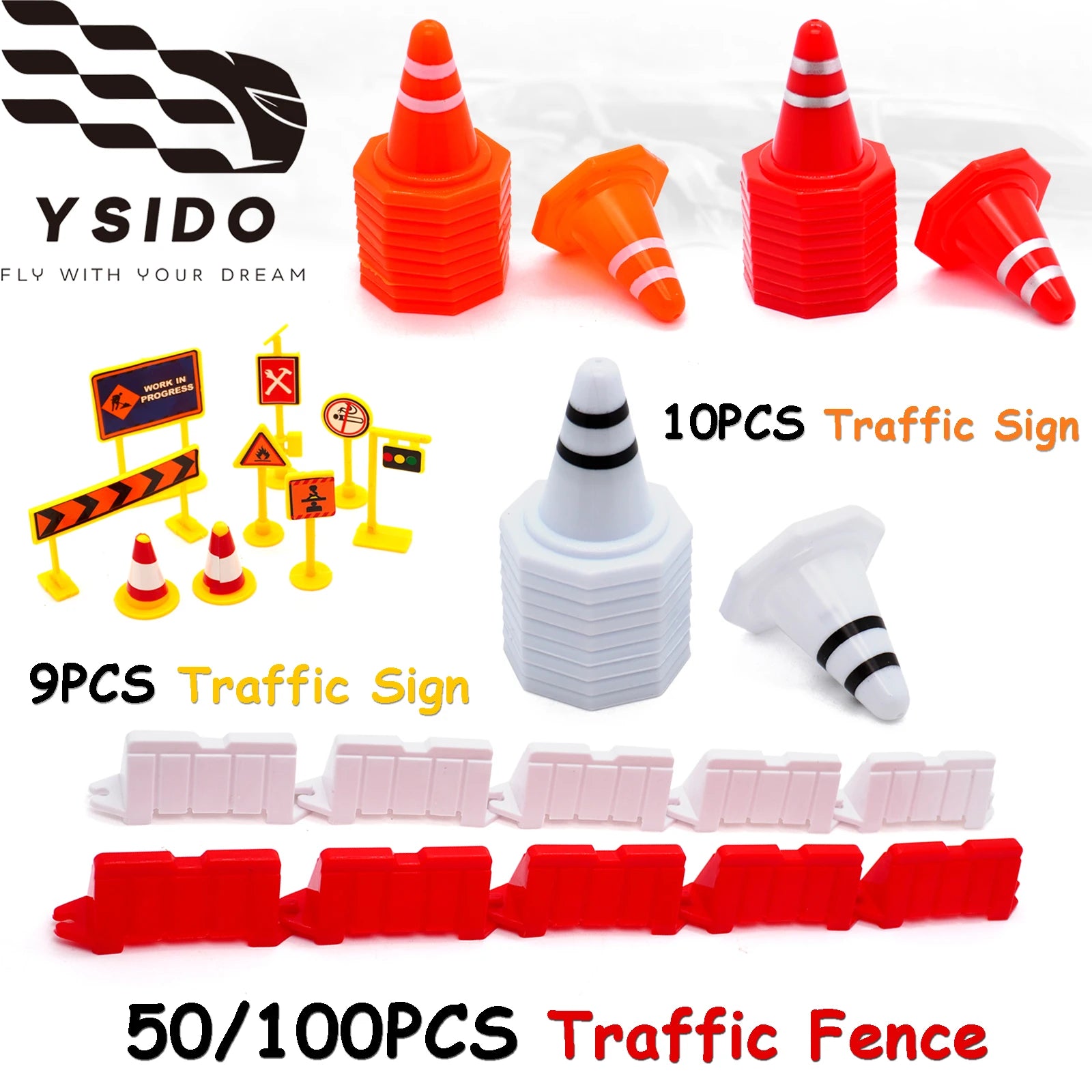 Road Barrier Obstacle And Mini Traffic Cones
